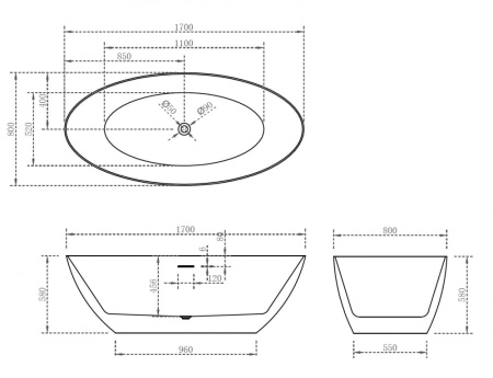 Акриловая ванна Abber 170x80 AB9374-1.7