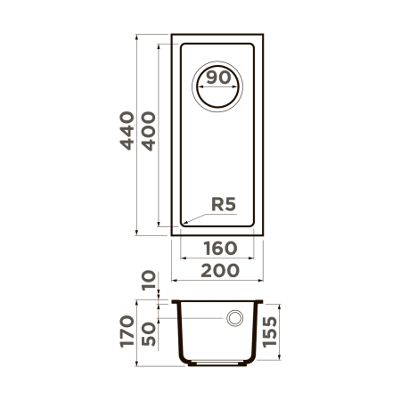 Кухонная мойка Omoikiri Bosen 20-U 4993537 leningrad grey
