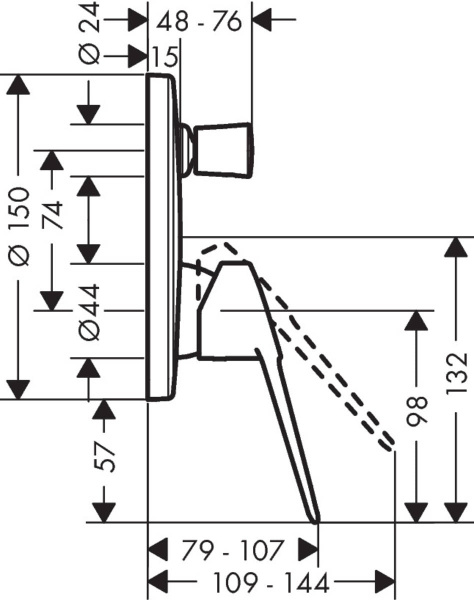 Смеситель для ванны hansgrohe Novus Loop 71345000