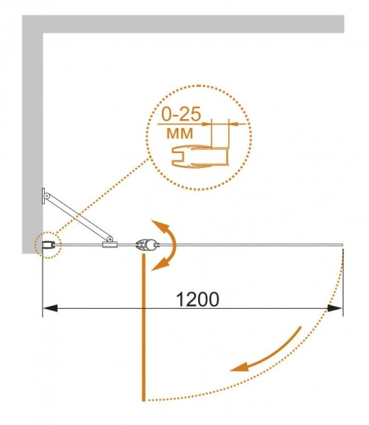 Шторка для ванны Cezares ECO-O-V-11-120/140-C-Cr