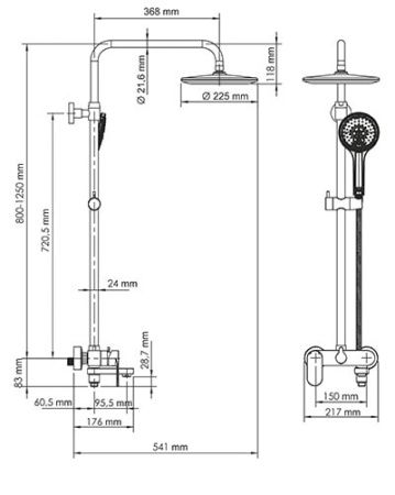 Душевая стойка WasserKRAFT A18501