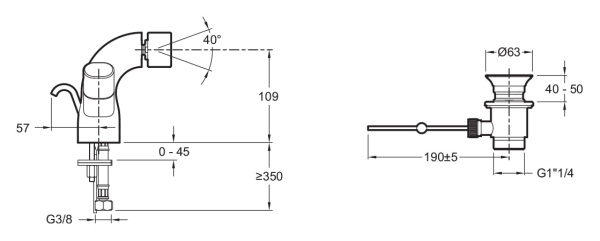 Смеситель для биде Jacob Delafon Talan E10088RU-CP