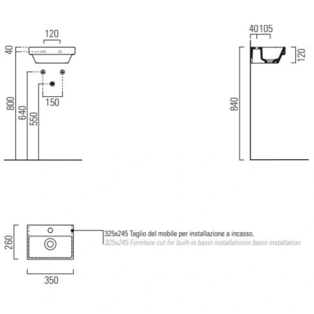 Раковина 35x26 см GSI Norm 8650111