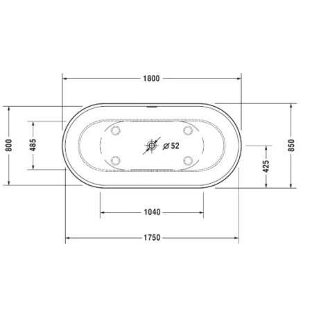 Акриловая ванна Duravit Luv 700434000000000 180x85 см, отдельностоящая, белый