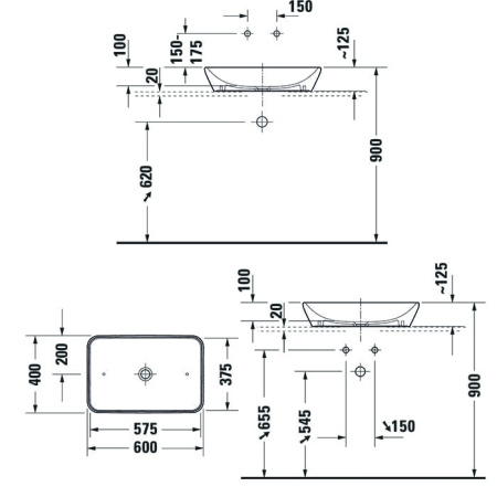 Раковина Duravit D-Neo 60 2397600070
