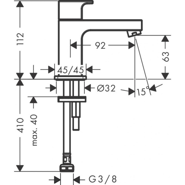 Кран для холодной воды hansgrohe Vernis Shape 70 71592670 матовый черный
