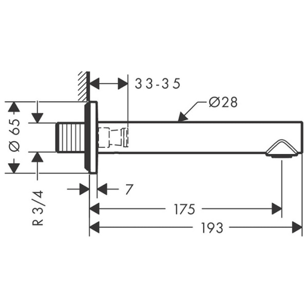 Излив для ванны Axor Uno 45410000