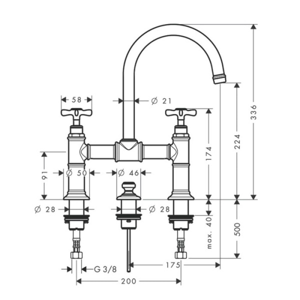 Смеситель для раковины Axor Montreux 16510820 шлифованный никель