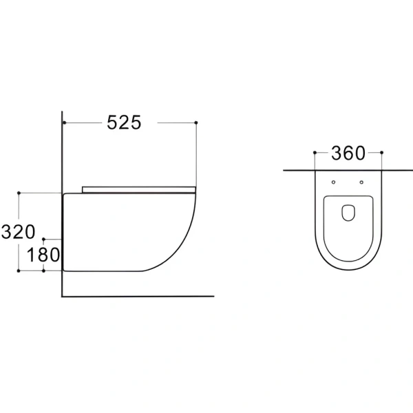 Унитаз подвесной Aquatek Европа AQ1901-MG безободковый, с сиденьем микролифт, серый матовый