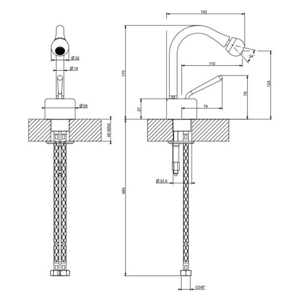 Смеситель для биде Gessi Goccia 33607#147