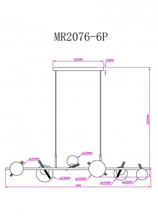 Подвесной светильник MyFar Francis MR2076-6P
