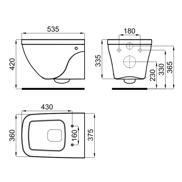 Унитаз подвесной Noken NK Concept N312140101 белый