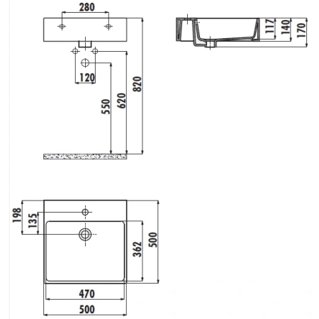 Раковина 50x50 см Creavit Next NX256-00CB00E-CA00