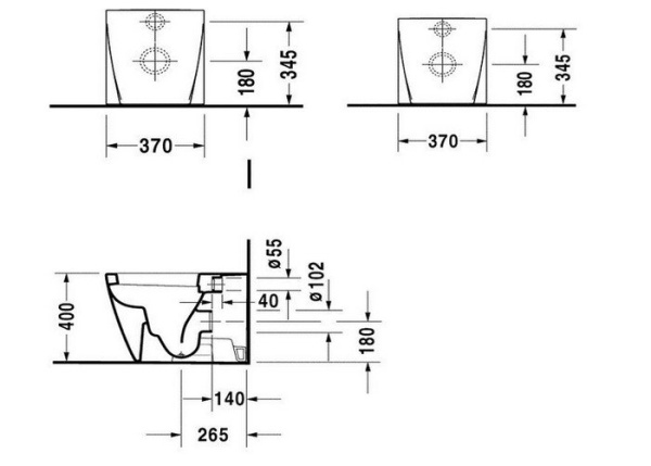 Приставной унитаз Duravit Starck 2 2128090000