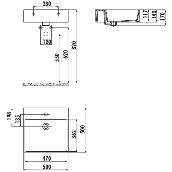 Раковина 50x50 см Creavit Next NX256-00CB00E-CA00