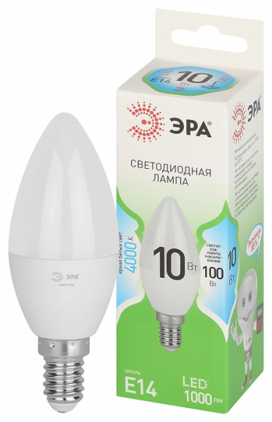 Лампа светодиодная Эра Green Line E14 10Вт 4000K LED B35-10W-840-E14 GL
