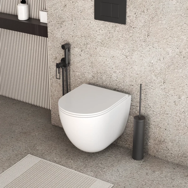 Унитаз подвесной Grossman GR-4455SQC безободковый, торнадо, с сиденьем микролифт, белый