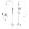 Душевая система Cezares Stylus STYLUS-CD-NOP 220 мм, со смесителем, черный матовый