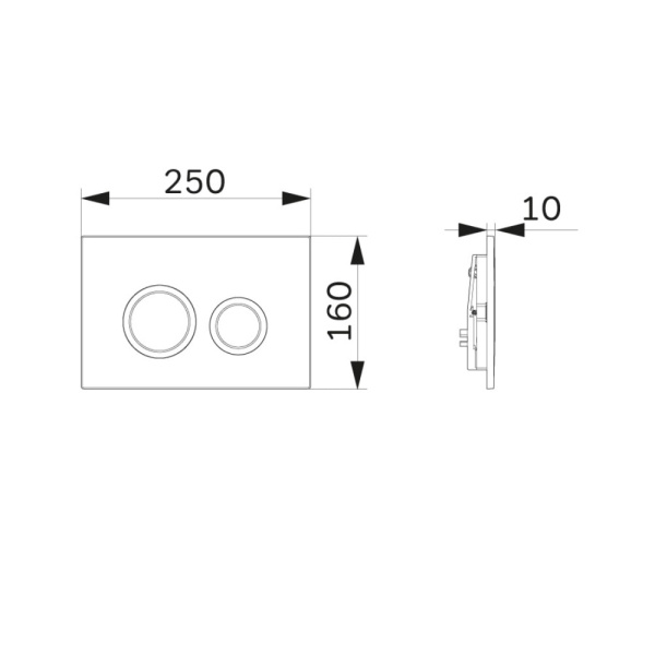 Клавиша смыва AM.PM ErgoFit L I110151 хром глянцевый
