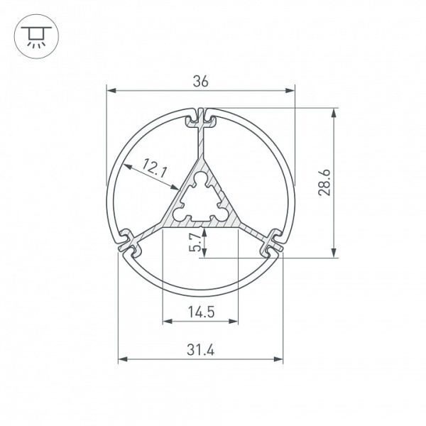 Профиль подвесной Arlight ROUND 050250