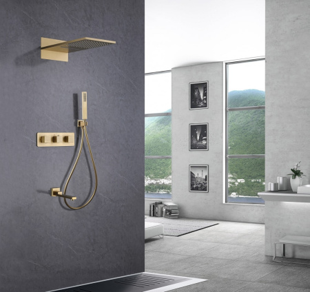 Душевой комплект Abber Daheim AF8253G золото матовое