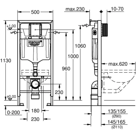 Инсталляция для унитаза Grohe Rapid SL 38539001