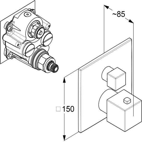 Термостатический смеситель для душа Kludi Decus 548853975 черный матовый