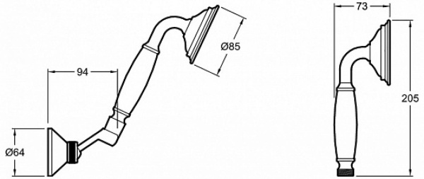 Душевой гарнитур Jacob Delafon Louise E24365-CP хром/белый