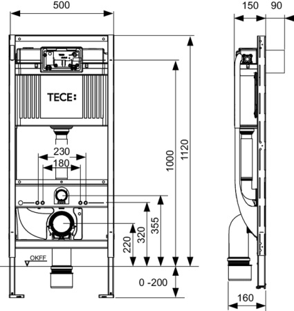 Инсталляция для унитаза Tece Profil 9300379