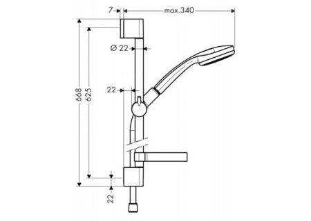 Душевой гарнитур hansgrohe Croma 100 1jet/Unica 27717000