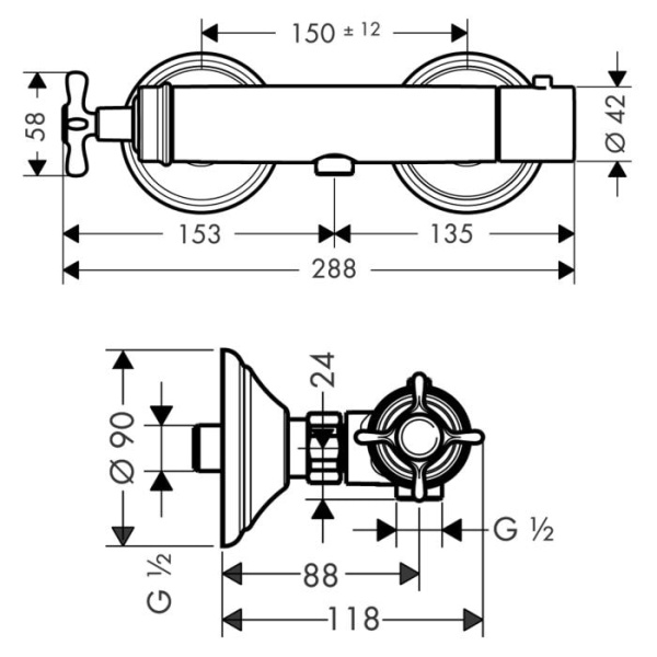 Термостатический смеситель для душа Axor Montreux 16261000