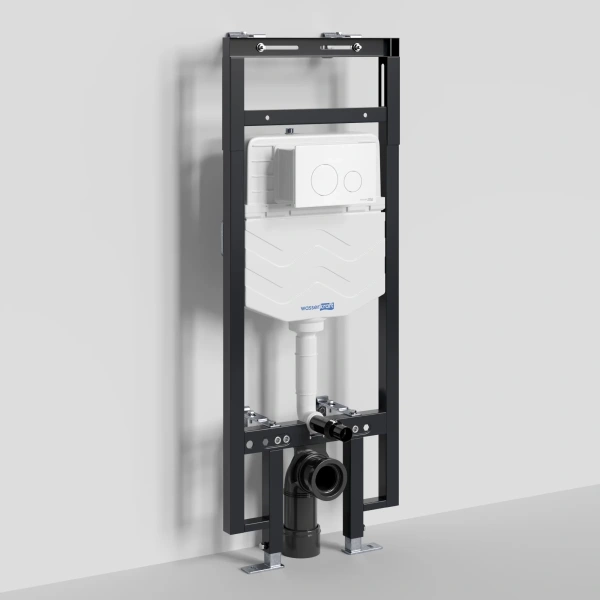 Инсталляция для унитаза WasserKRAFT Dinkel 58 58TLT.010.ME.WM02 с кнопкой смыва, белый матовый