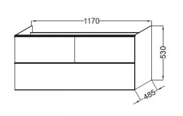 Тумба под раковину 115 см Jacob Delafon Odeon Up EB892-E71серый дуб