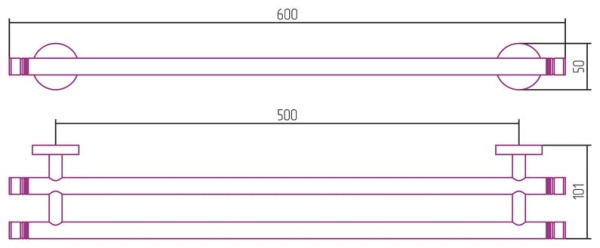 Полотенцедержатель Сунержа Каньон 56-3002-0600 флок красный
