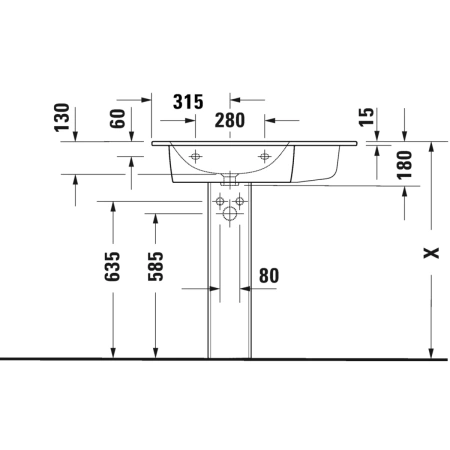 Раковина 83x49 см Duravit ME by Starck 2345830000