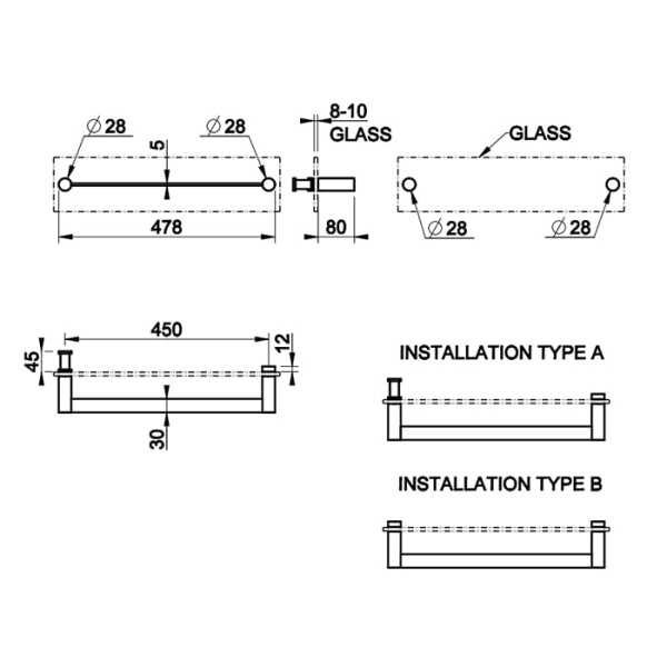Полотенцедержатель Gessi 316 45 см 54923#239 сталь