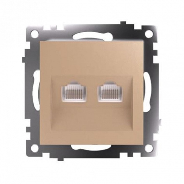 Розетка двойная Ethernet RJ-45 без рамки Stekker Катрин 50009
