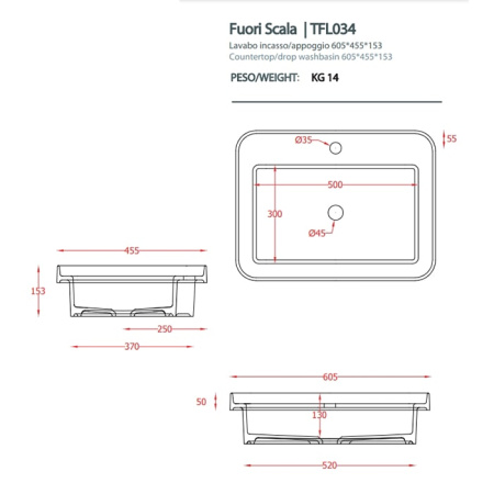 Раковина Artceram Fuori Scala TFL034 38 00