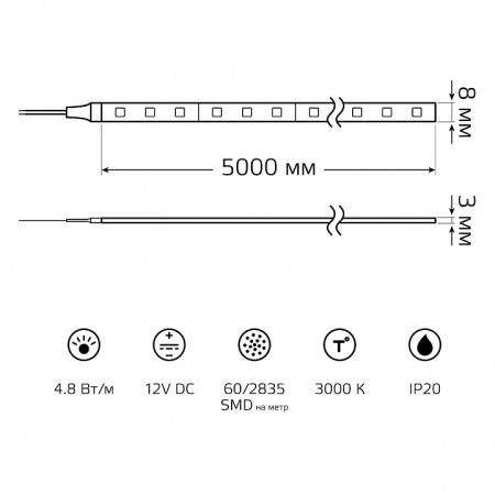 Лента светодиодная Gauss Basic BT005