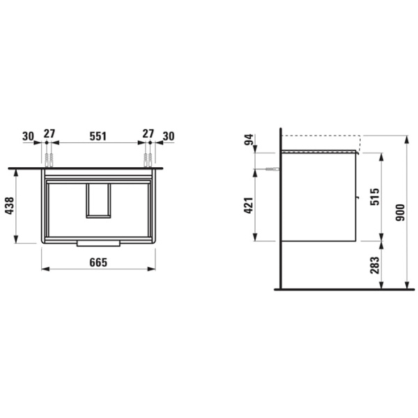 Тумба под раковину Laufen Base 66,5 4.0233.2.110.261.1 белый