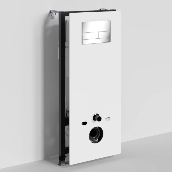 Инсталляция для унитаза WasserKRAFT Abens 20 20TLT.010.ME.WH.CH04 с кнопкой смыва, хром