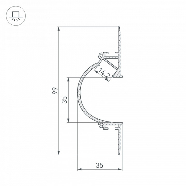 Профиль для карнизов Arlight ARH-CEIL 034982