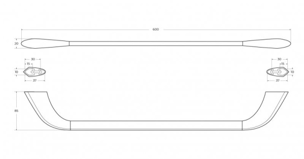 Полотенцедержатель 60 см Cezares Liner LINER-TH-60-01 хром