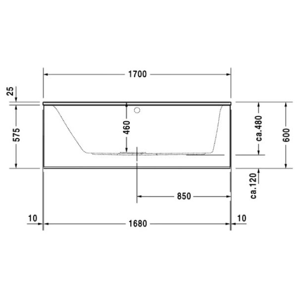 Акриловая ванна 170x75 см левая Duravit Darling New 700242000000000