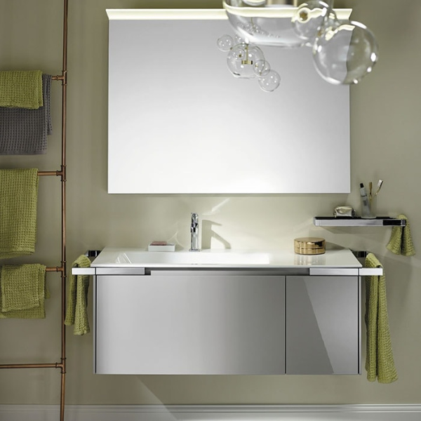 Тумба с раковиной Burgbad Yso 128 SFAC111 L F2155 C0001*1 светло-серый глянцевый