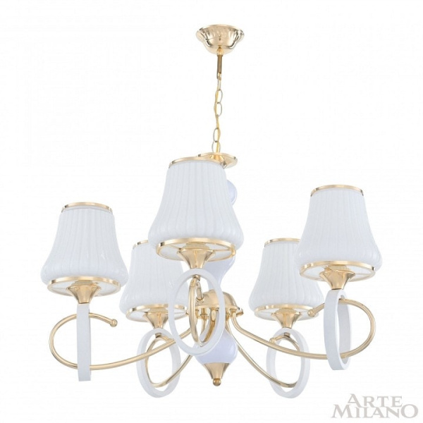 Подвесная люстра Arte Milano Florentia-2387 302387/5 Wh/Gd