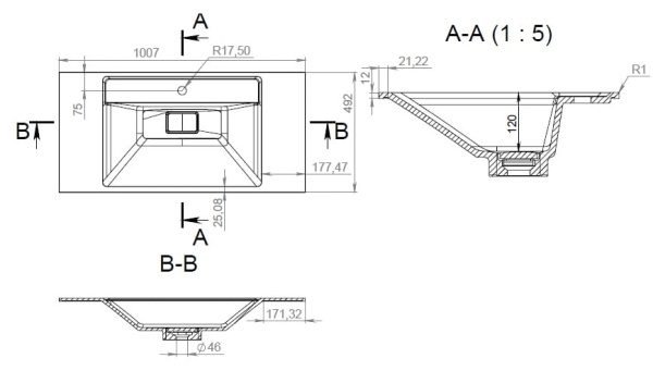 Раковина AM.PM Inspire V2.0 M50AWPC1001WG 100 см