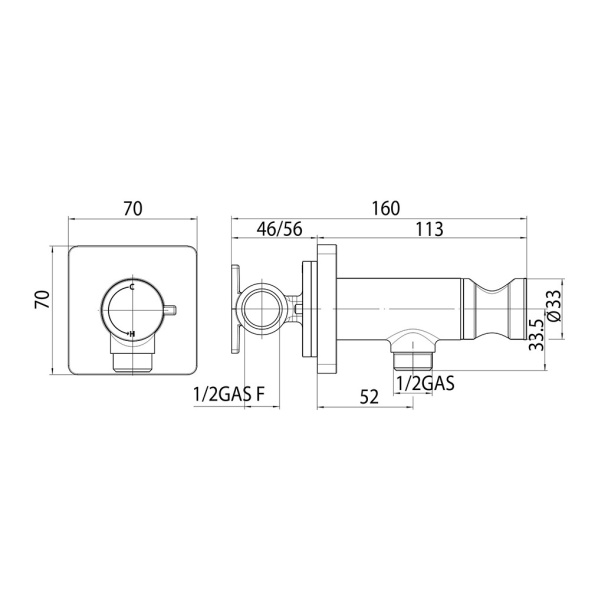 Гигиенический душ Bossini Cube Brass E38003B.073 с прогрессивным смесителем