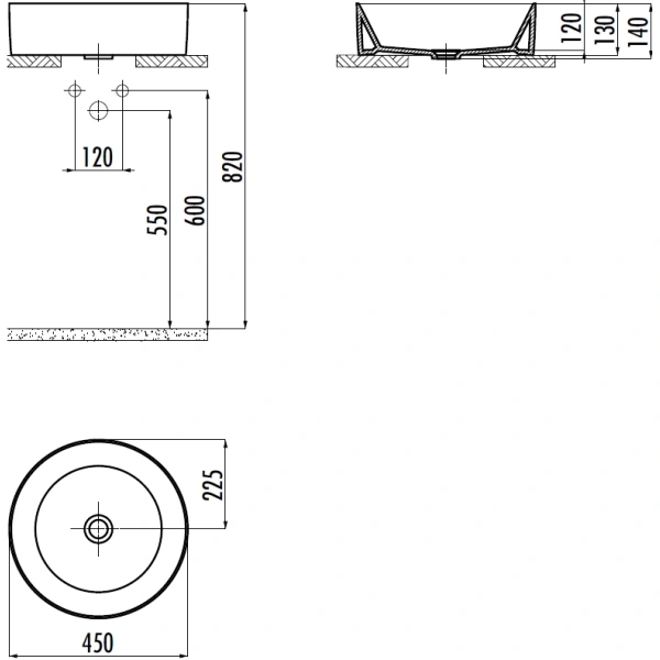 Раковина-чаша Creavit Nice NC045-00MT00E-0000 45x45 см, накладная, ментол матовый
