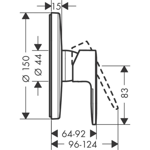 Смеситель для душа Vernis Blend hansgrohe 71667000 хром